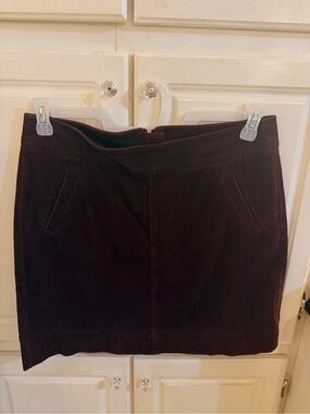 Loft Ann Taylor Corduroy Mini Skirt Size 6 Burgundy